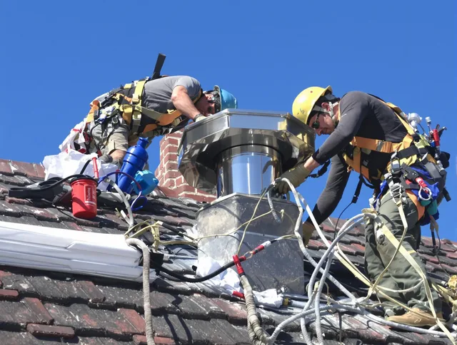 Protective chimney cap installed by Bedford Heights Chimney Sweep in Bedford Heights, OH