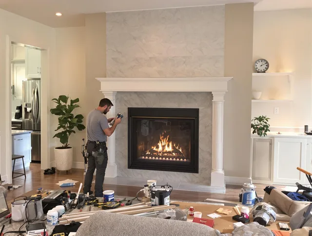 Newly installed fireplace by Bedford Heights Chimney Sweep in Bedford Heights, OH
